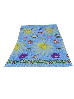 Nintendo Pokemon Twin Comforter Blanket Pikachu Gengar Bedding Vintage 90s